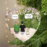 Memorial I Miss You I Know - Personalized Heart Shaped Glass Ornament